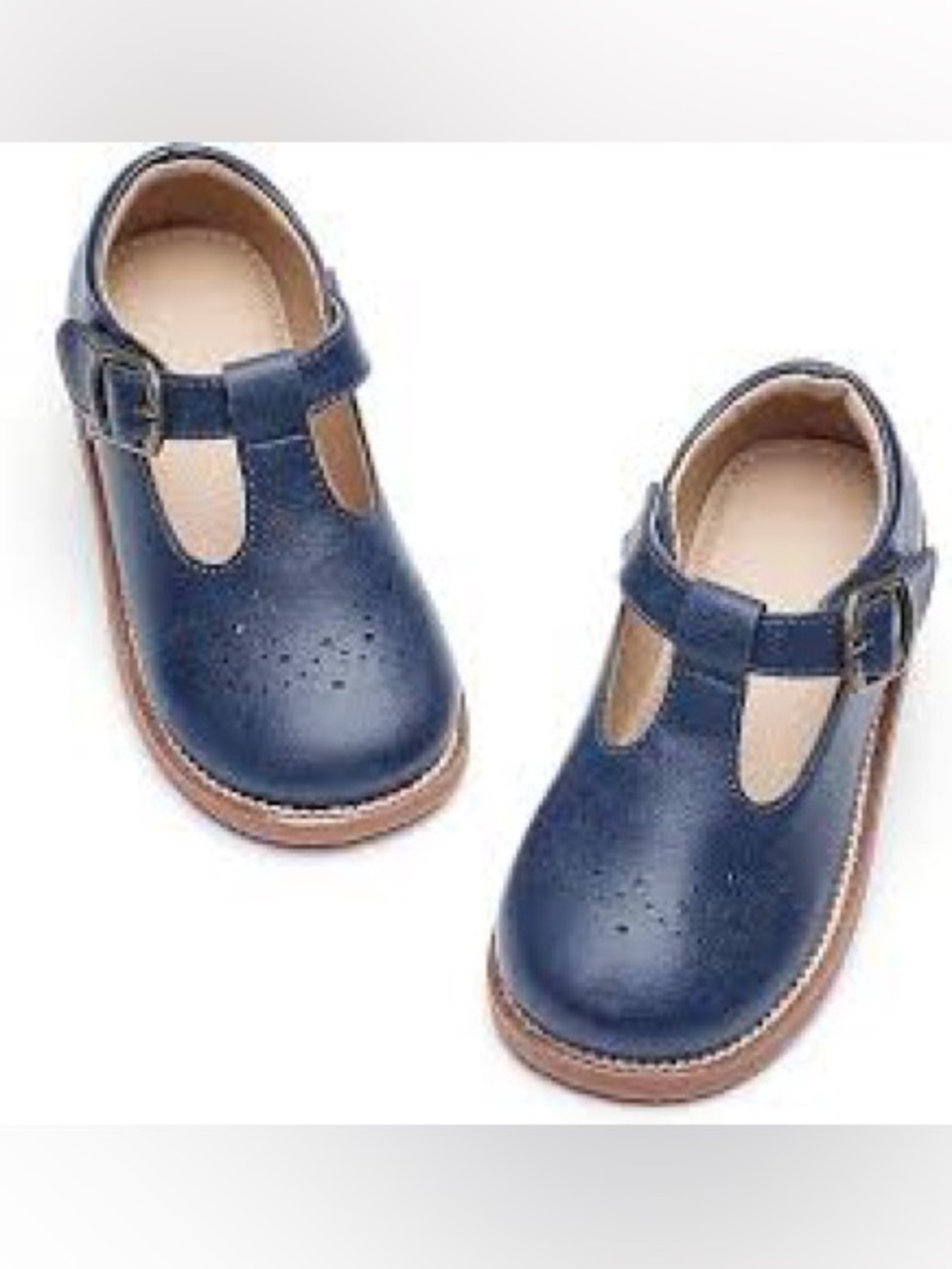 Kiderence junior girl 2 Mary Jane Navy Kids T-Strap Leather School loafer Shoes